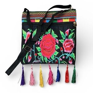 Colorful Embroidered Women's Crossbody Bag